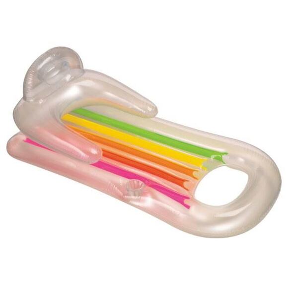 Intex King Kool Lounge Inflatable Swimming Pool Lounger with Headrest Cup Holder - Picture 1 of 4